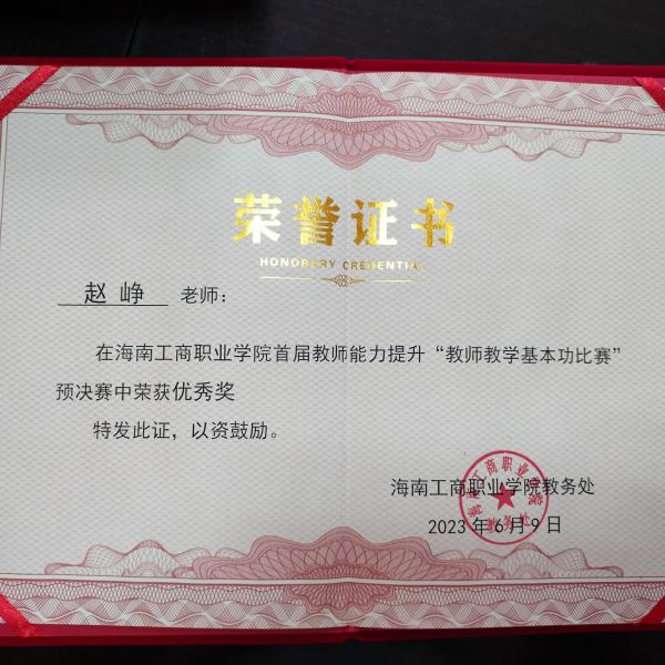 2023年教師教學(xué)基本功比賽 優(yōu)秀獎